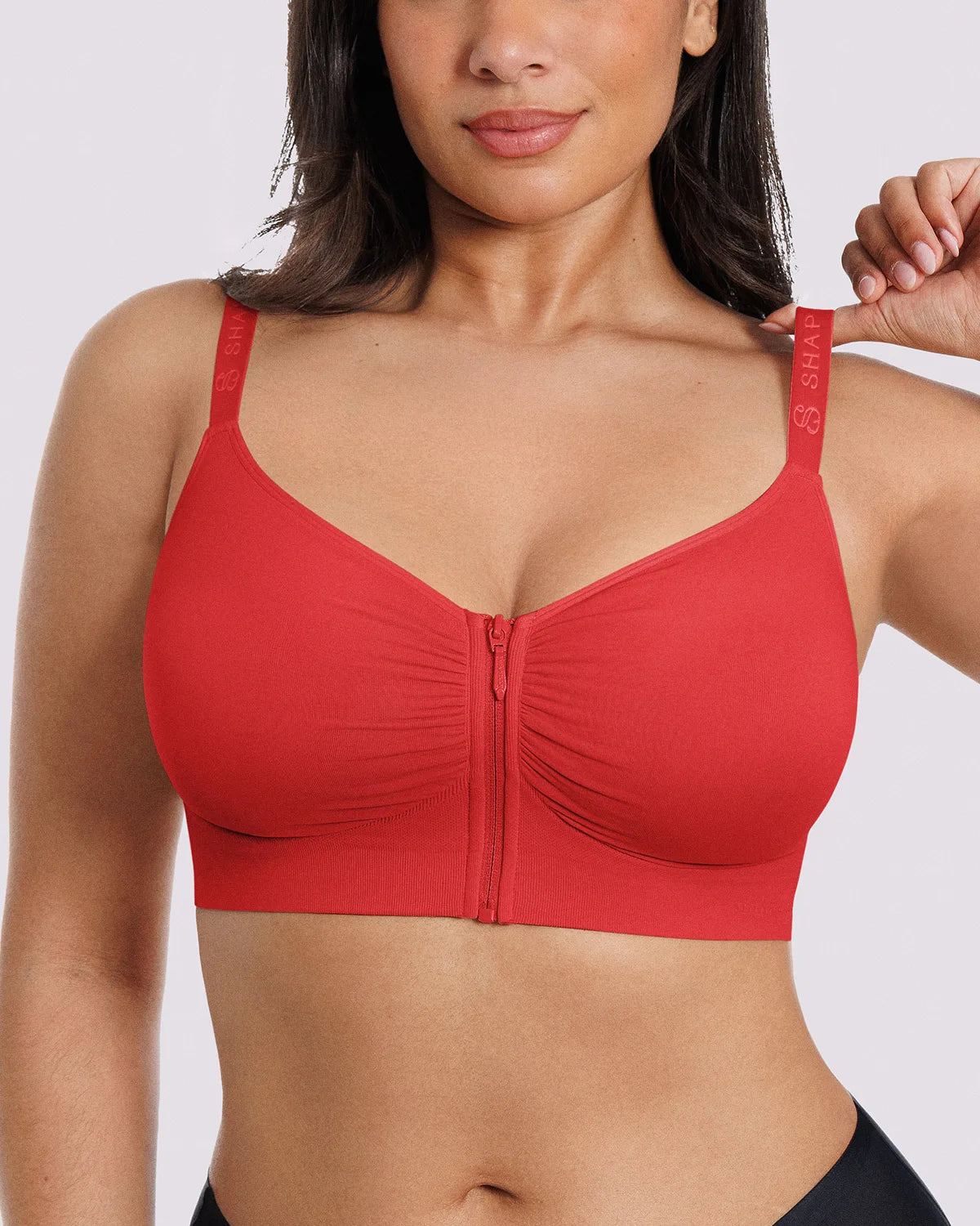 Front-Zipper Wireless Bra for Smoothing Support