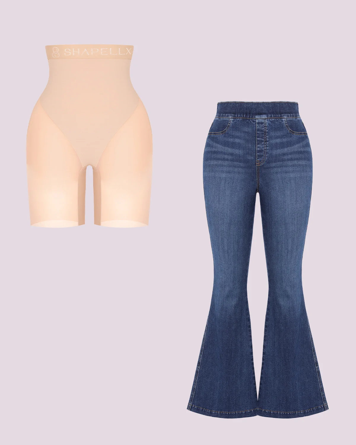 Butt Lift Padded Shorts with Flare Legs