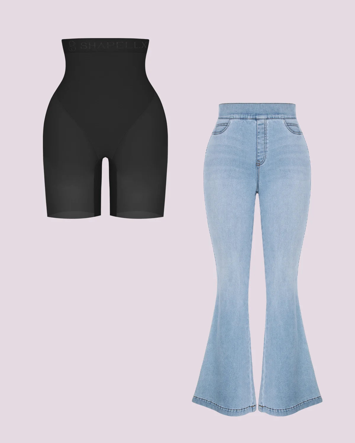 Butt Lift Padded Shorts with Flare Legs