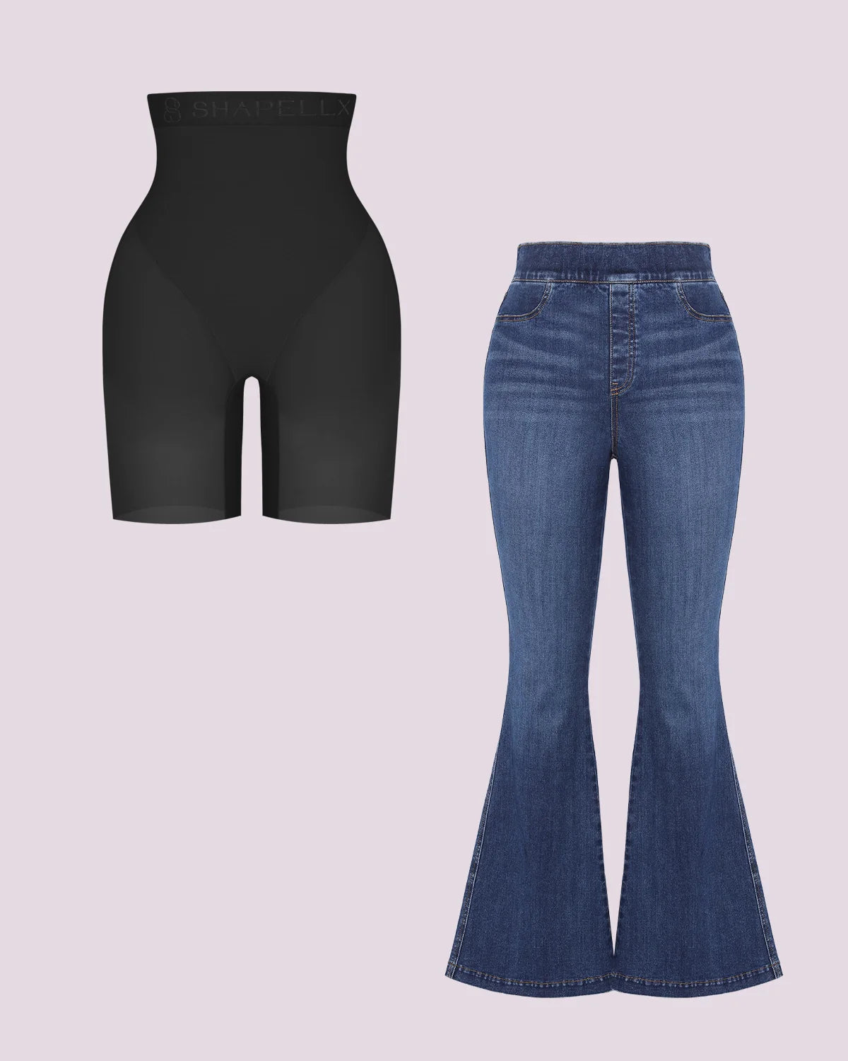 Butt Lift Padded Shorts with Flare Legs