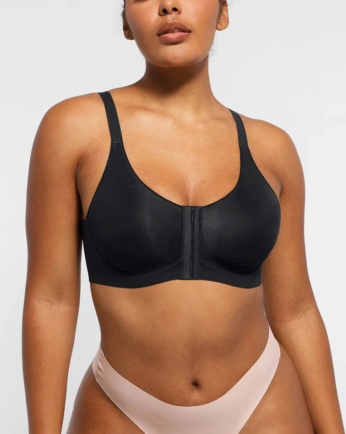 Cream Touch Wireless Front-Hook Smoothing Bra