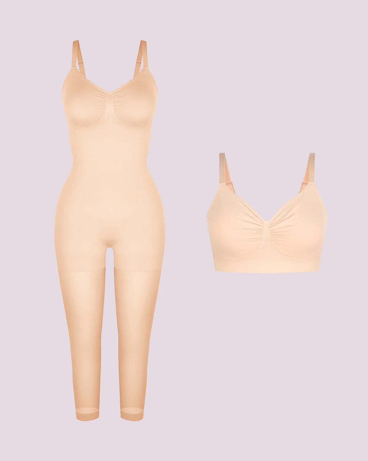 Comfortable Sculpting Bodysuit and Bra Set