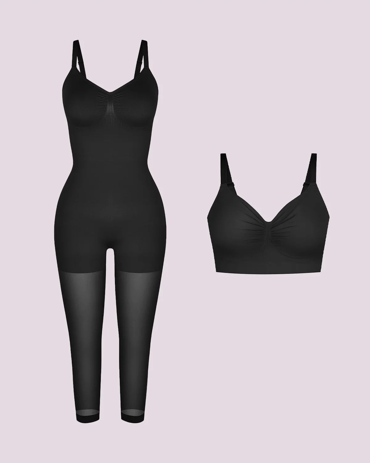 Comfortable Sculpting Bodysuit and Bra Set