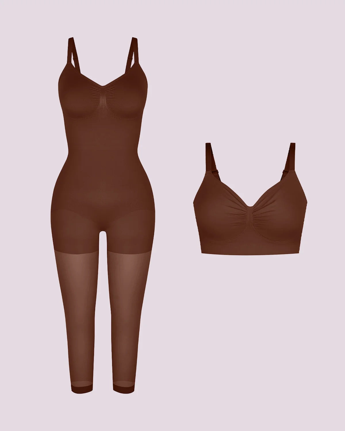 Comfortable Sculpting Bodysuit and Bra Set