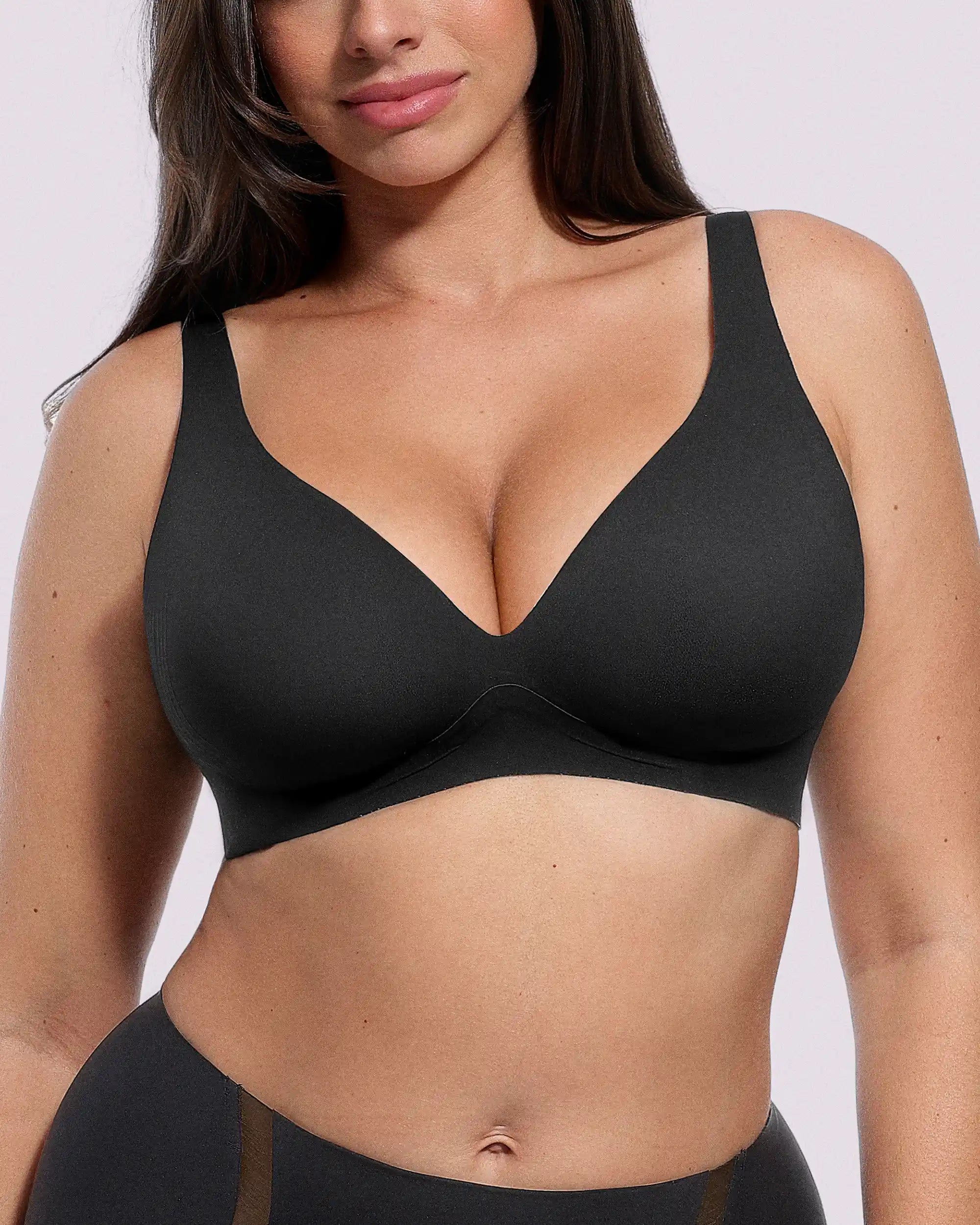 Wireless V-Neck Bra for Smoothing Support