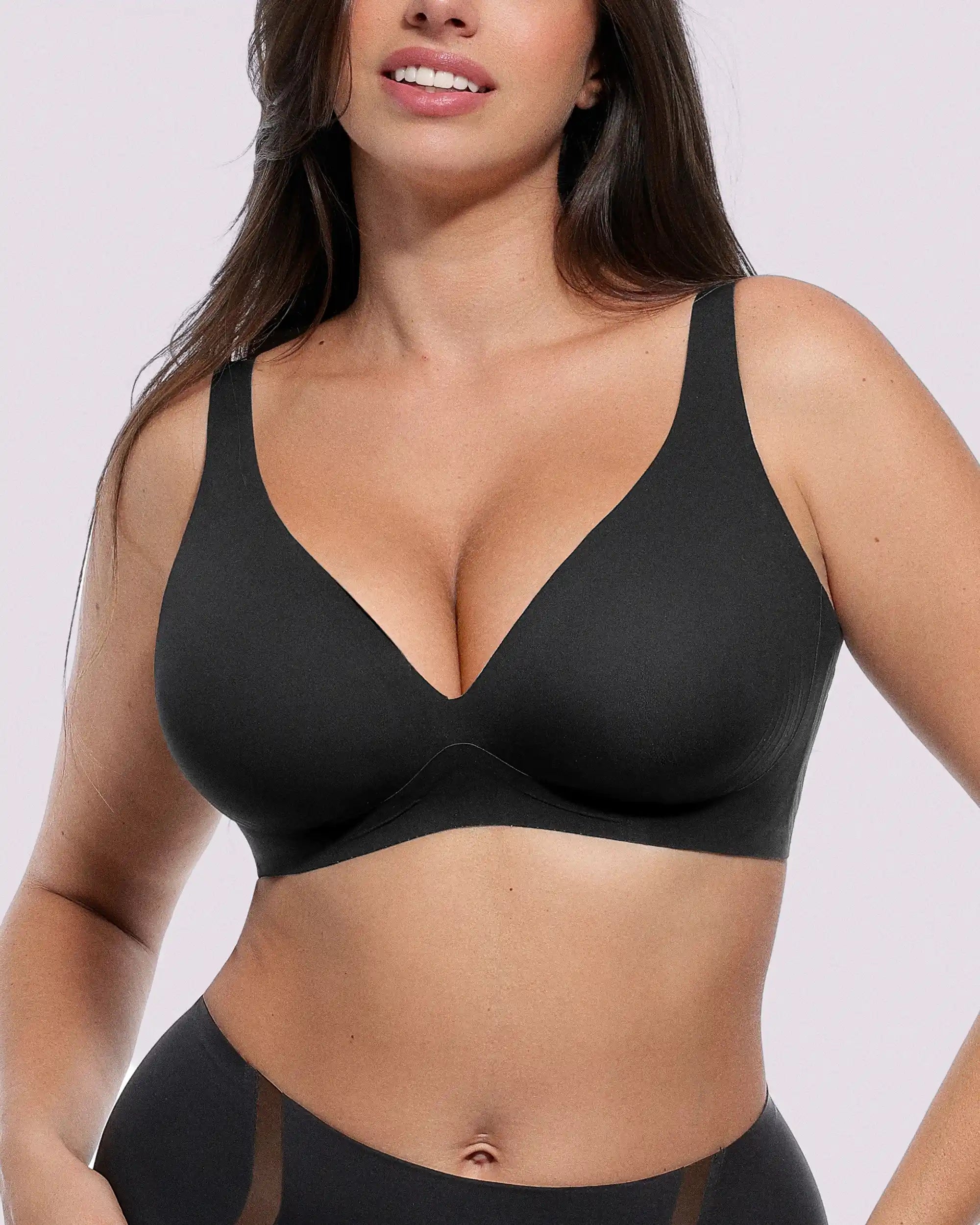 Wireless V-Neck Bra for Smoothing Support