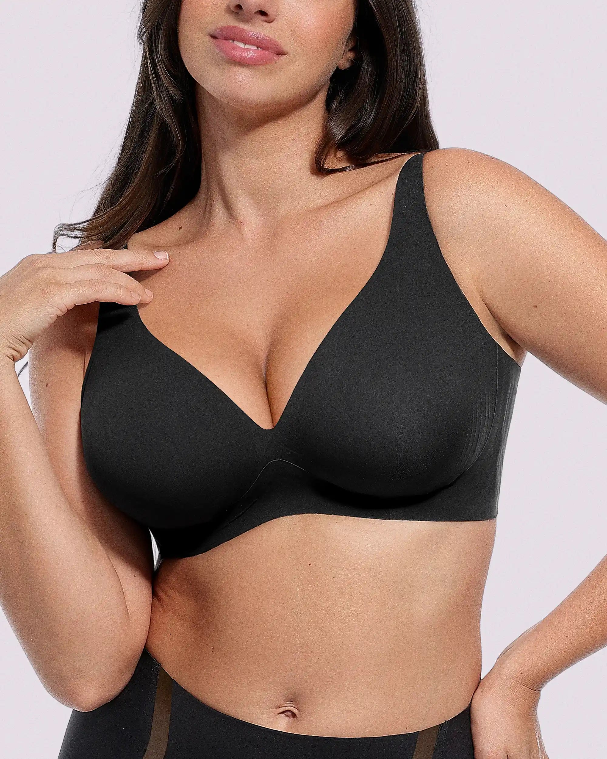Wireless V-Neck Bra for Smoothing Support