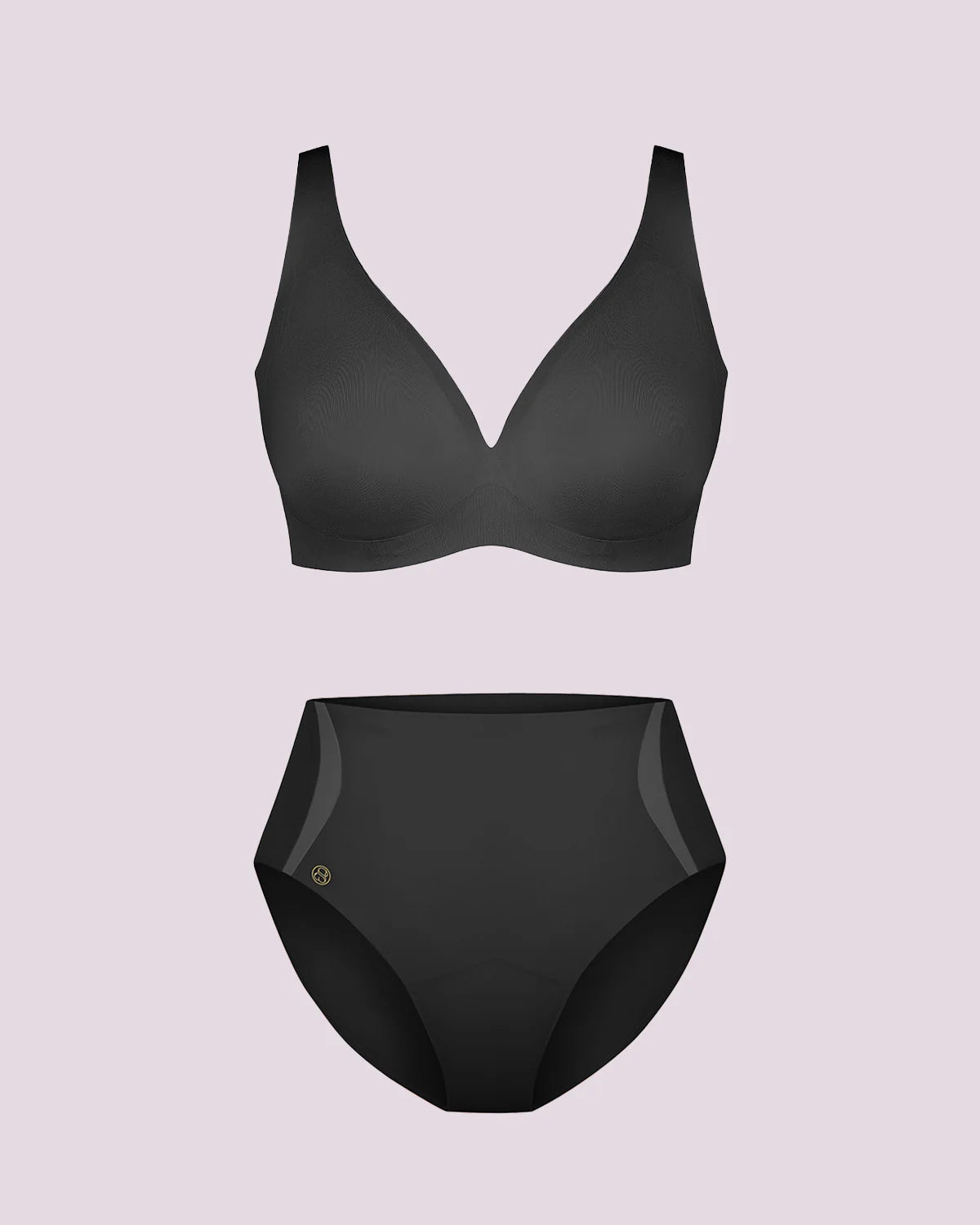 Wireless V-Neck Bra and Brief Set