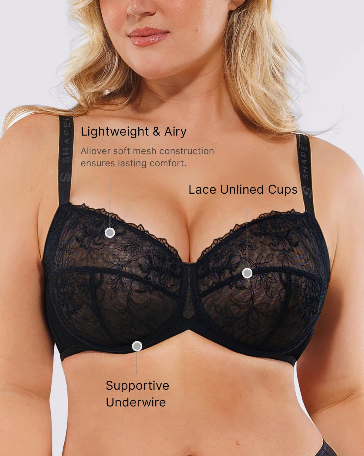 Lace Underwired Bra with Slimming Support