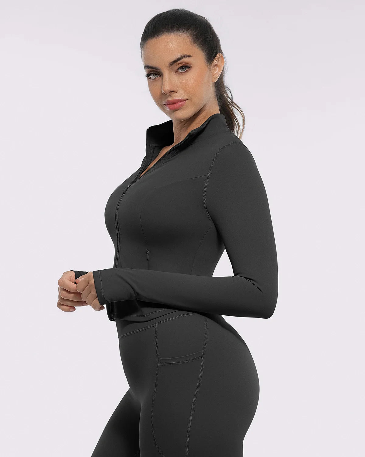 Slim-Fit Sculpting Zip Jacket