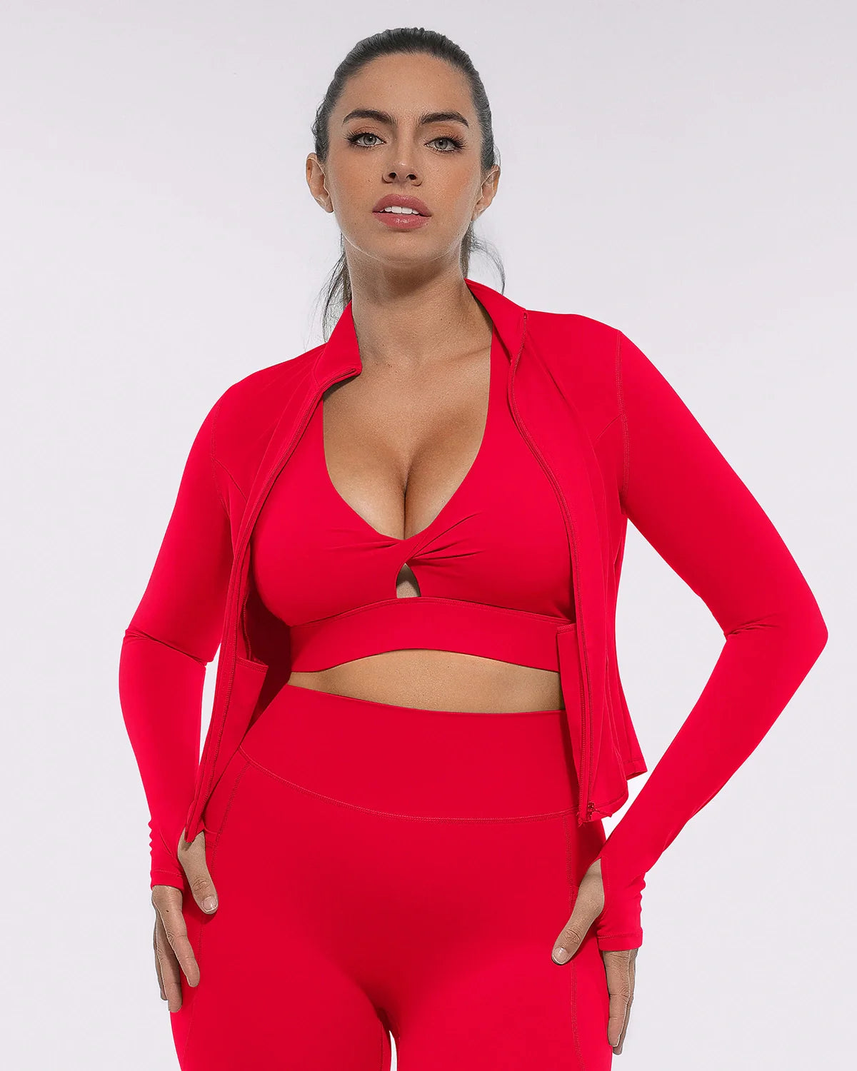 Slim-Fit Sculpting Zip Jacket