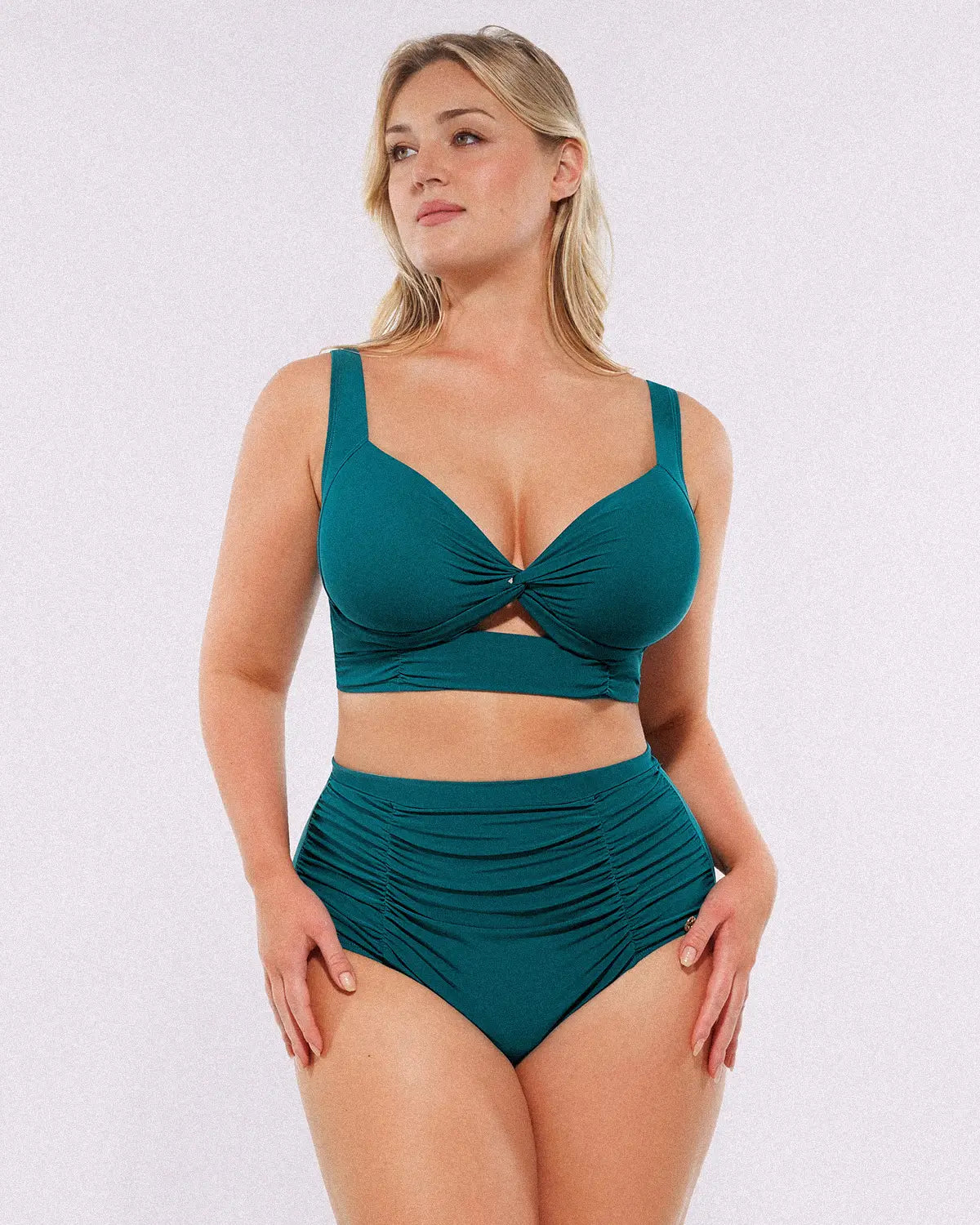 Twist-Front High-Waisted Bikini Set