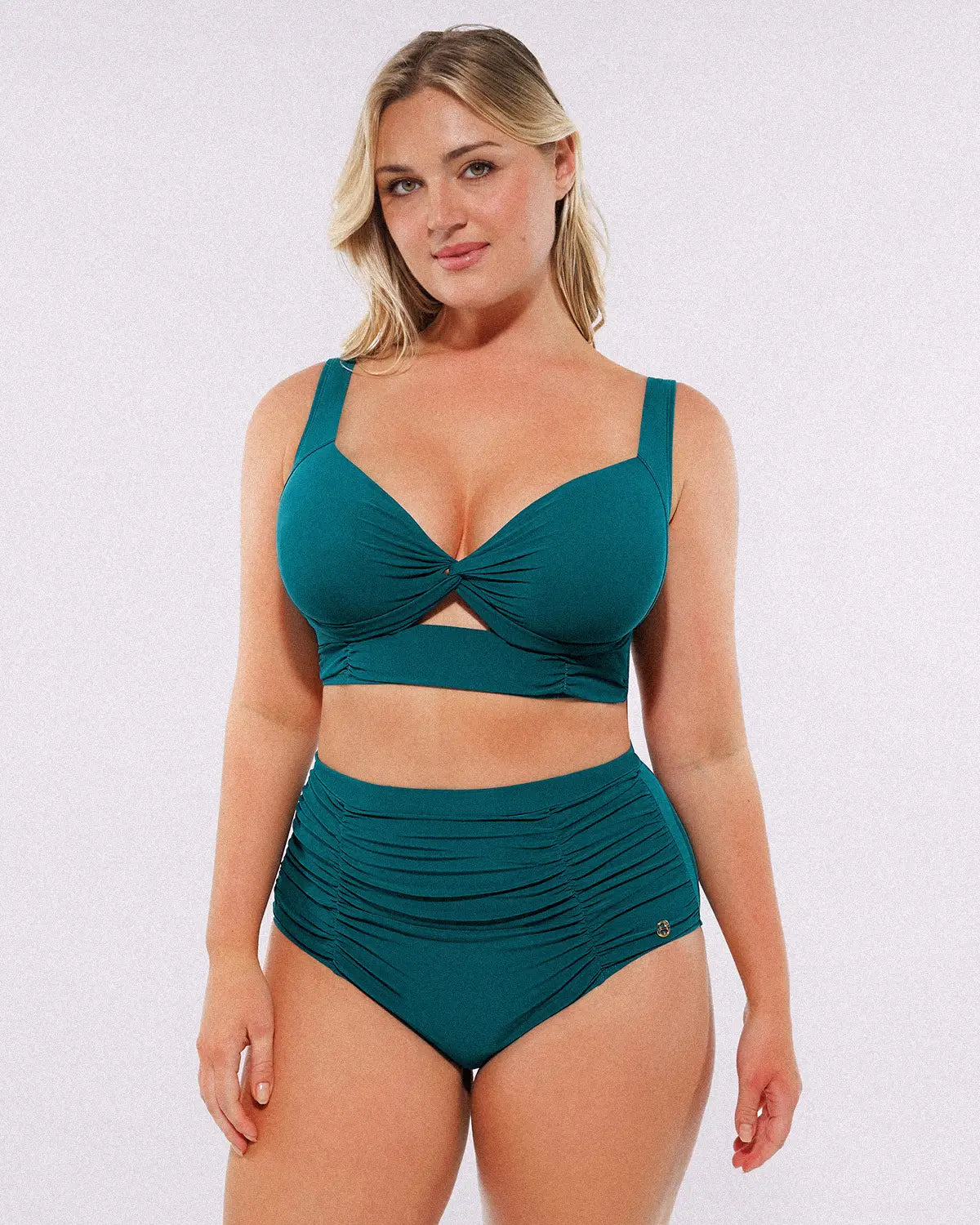 Twist-Front High-Waisted Bikini Set