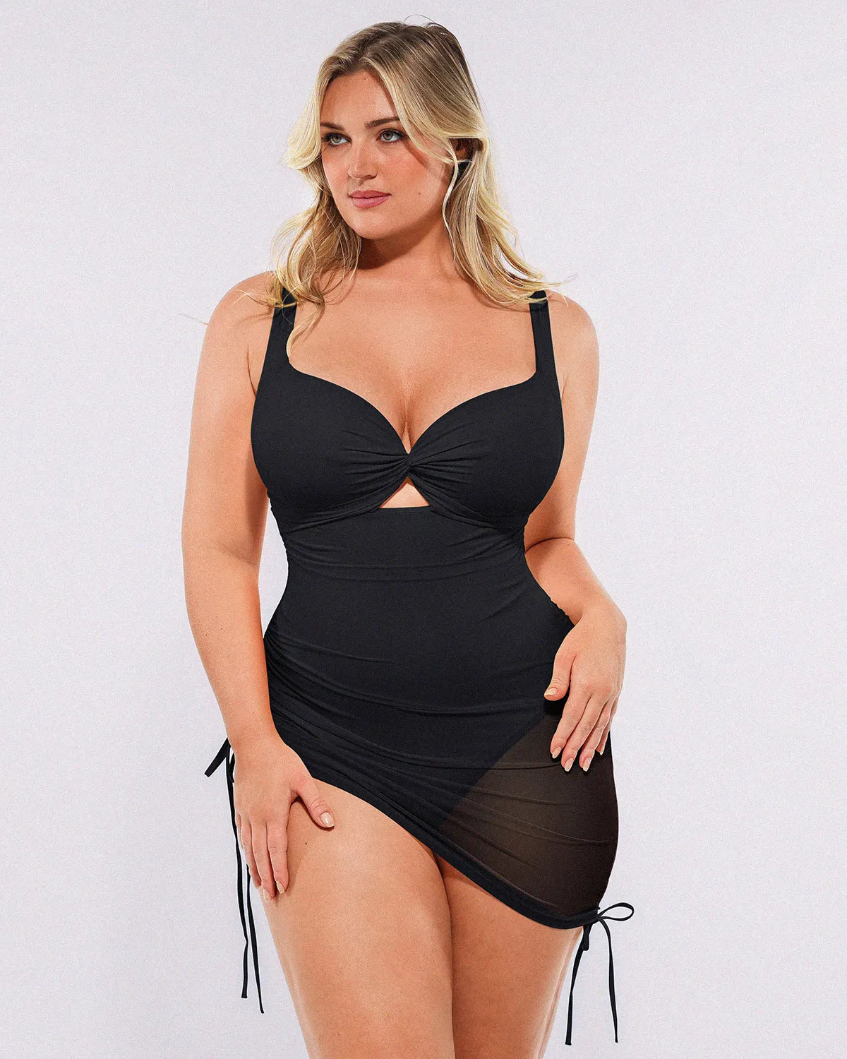 Sculpting Mesh Wrap Shaping Swimsuit