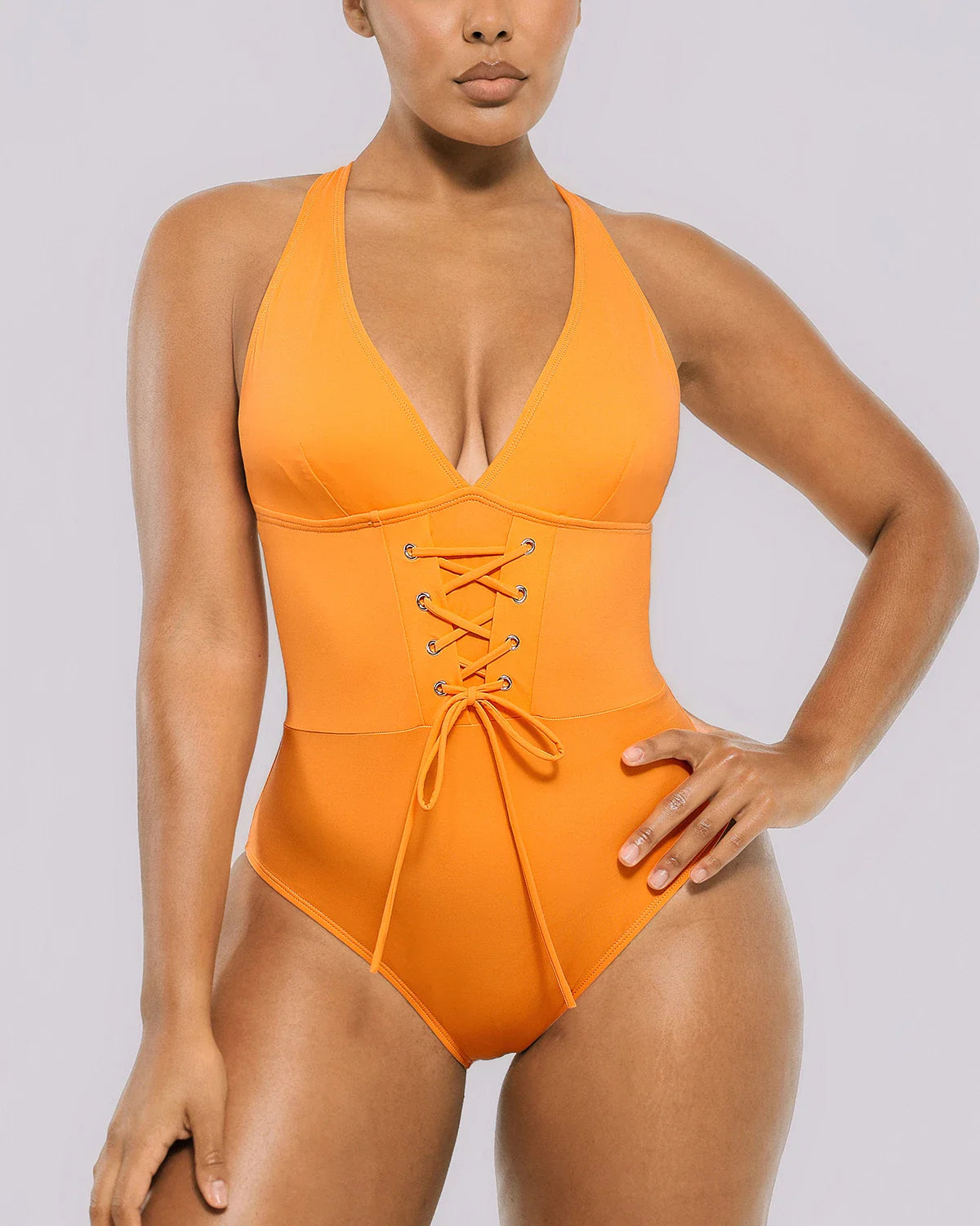 Plunge Corset Tummy Control Shaping Swimsuit