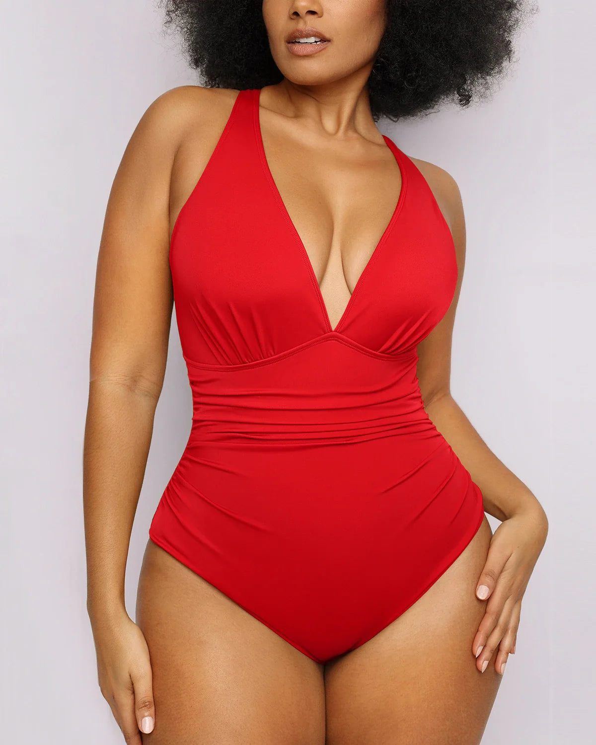 Sculpting Plunge Cutout Swimsuit