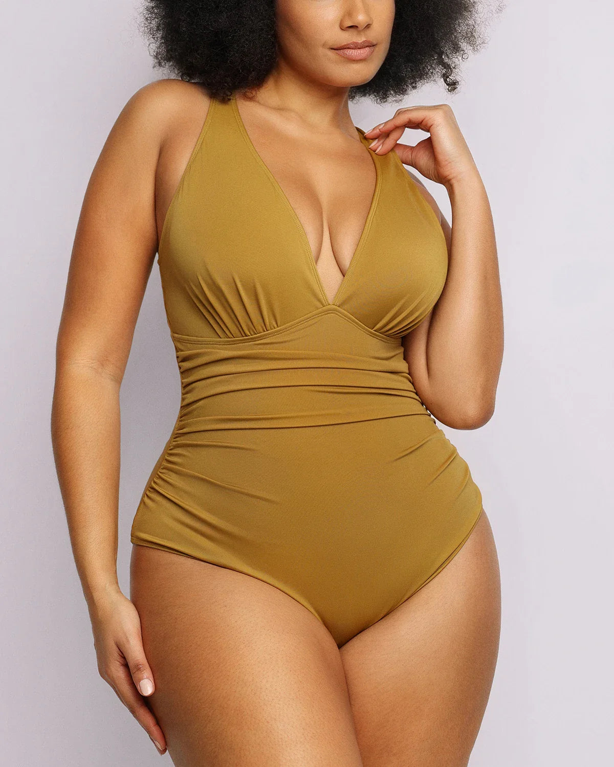 Sculpting Plunge Cutout Swimsuit
