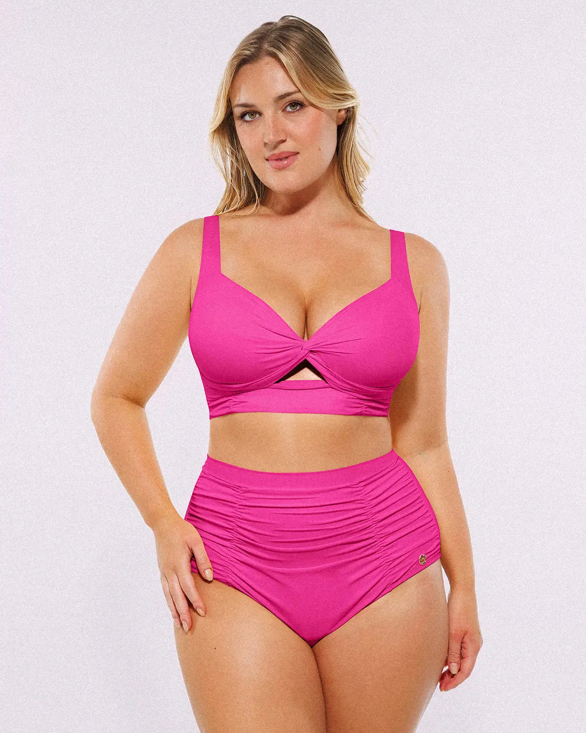 Twist-Front High-Waisted Bikini Set
