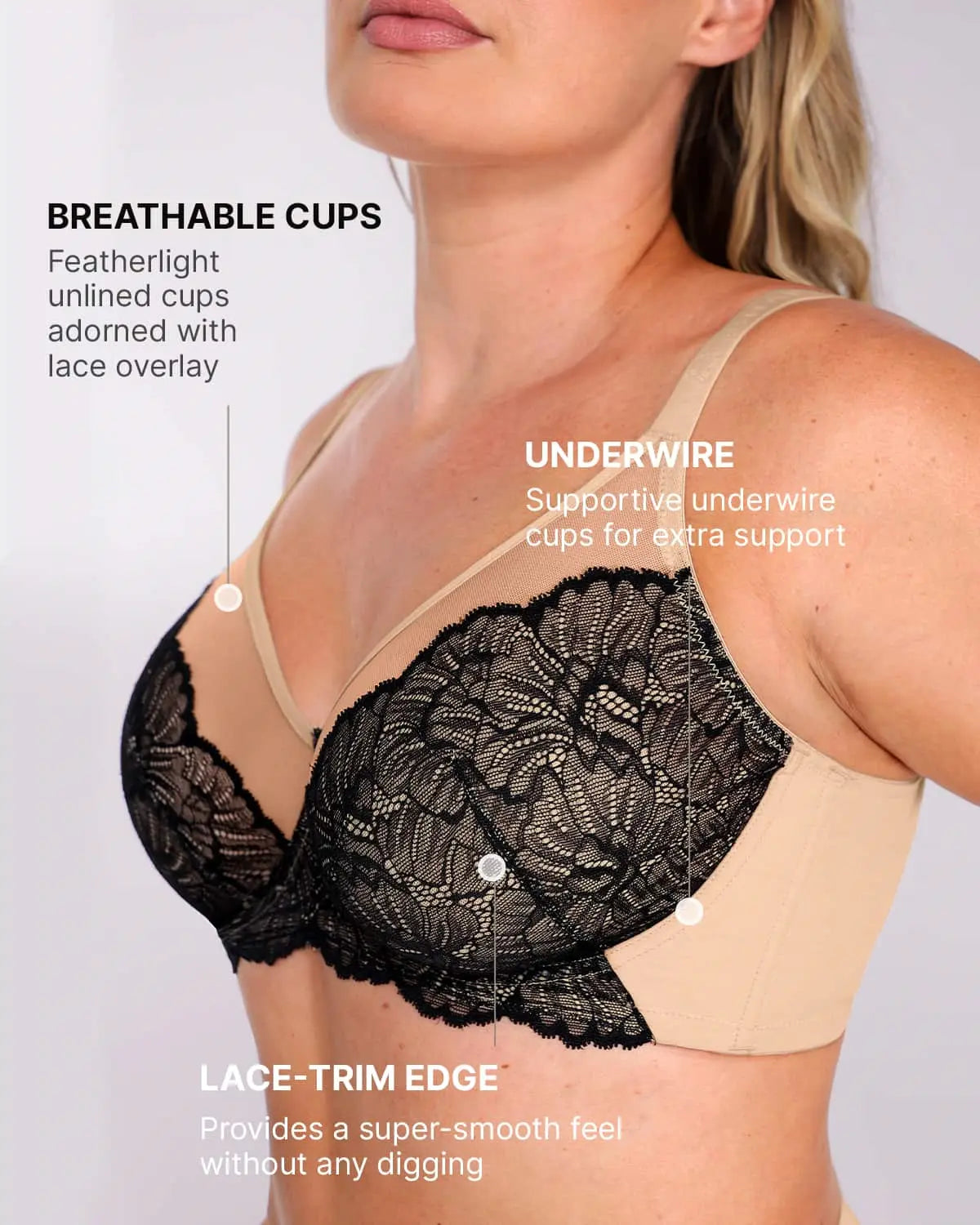 Supportive Lace Underwired Bra — Comfort & Lift