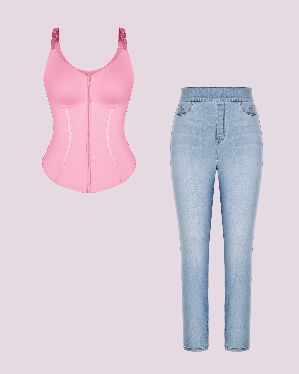 Tummy Control Sculpting Corset Top & Jeans