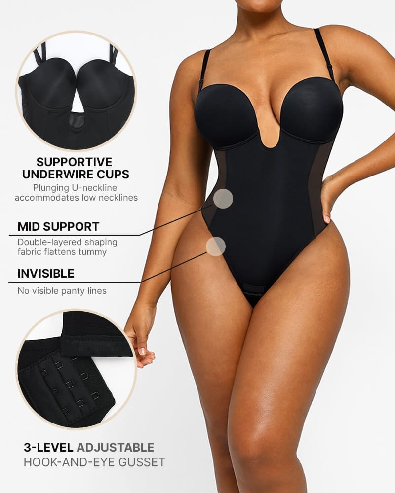 Deep Plunge Low-Back Sculpting Bodysuit