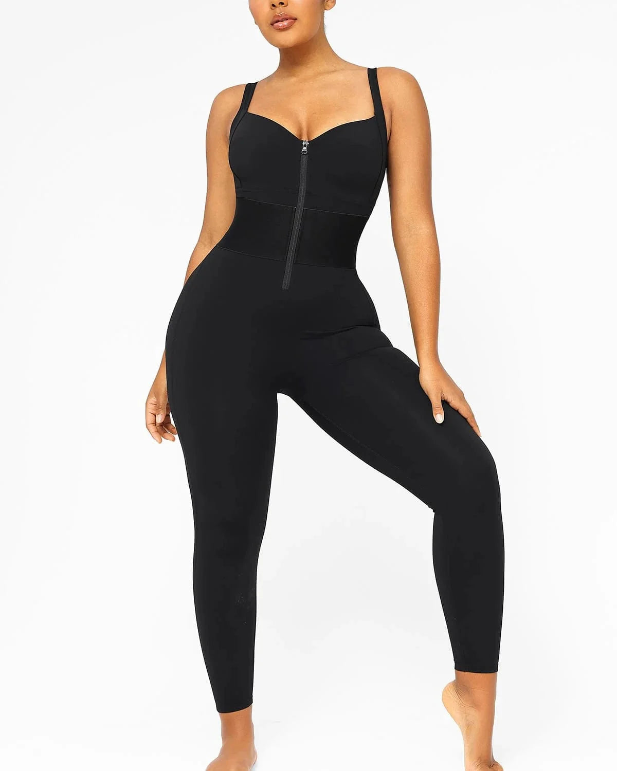 Sculpting Elastic Waistband Shaping Jumpsuit