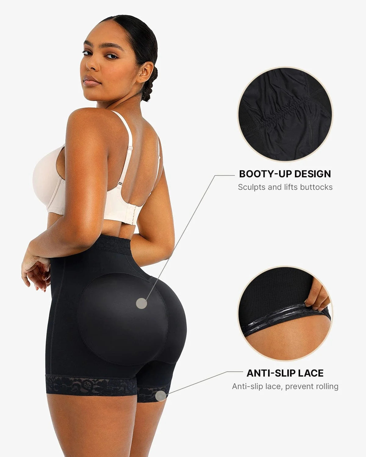 Lace Steel Boned Butt Enhancer Shaper Shorts