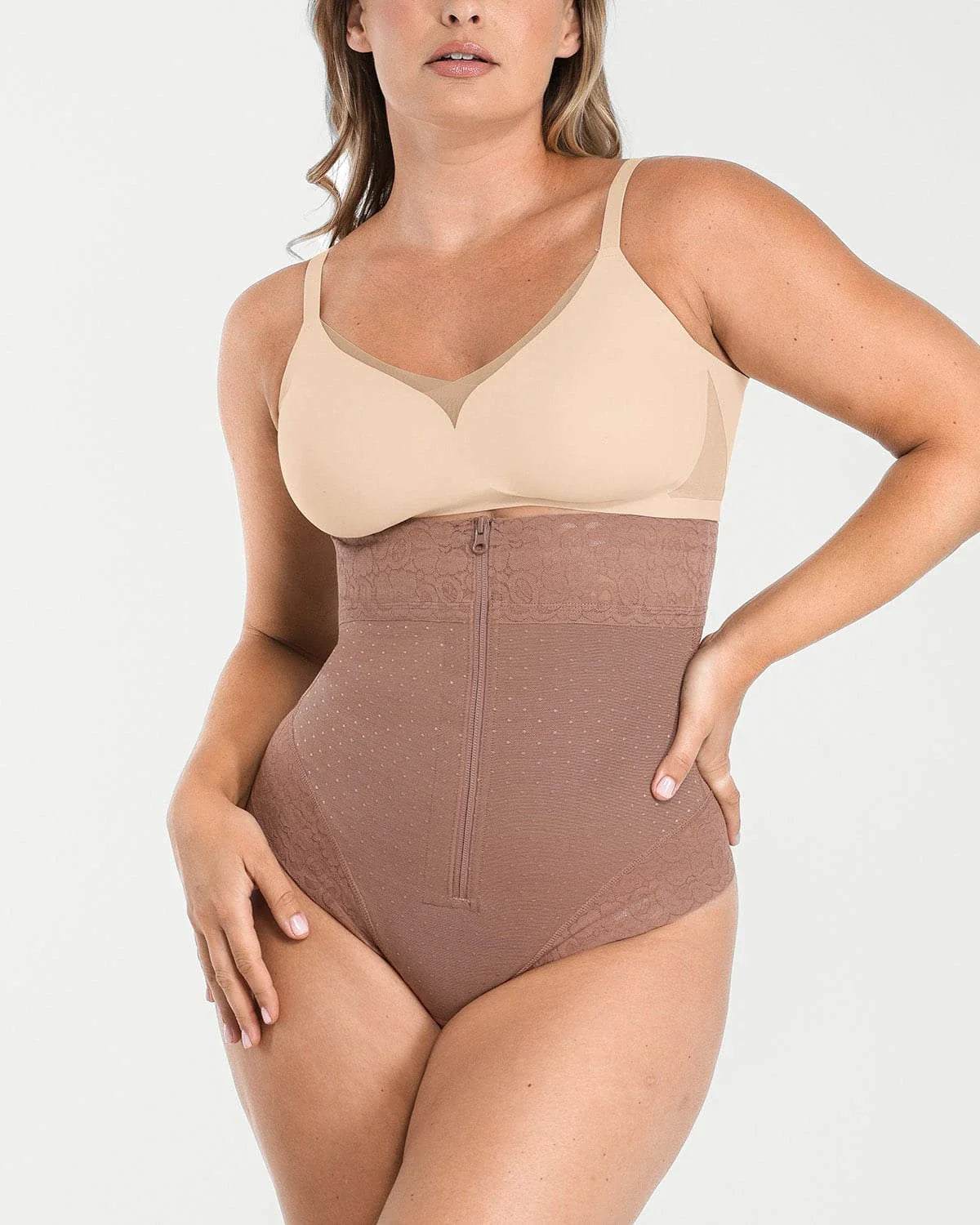 High-Waist Polka Dot Shaping Thong