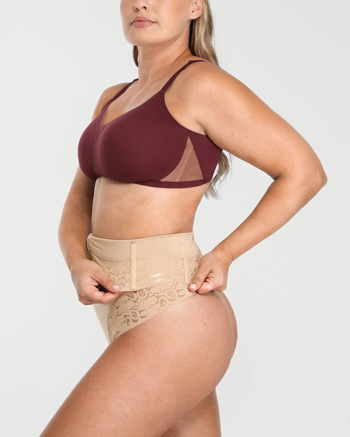 High-Waist Polka Dot Shaping Thong