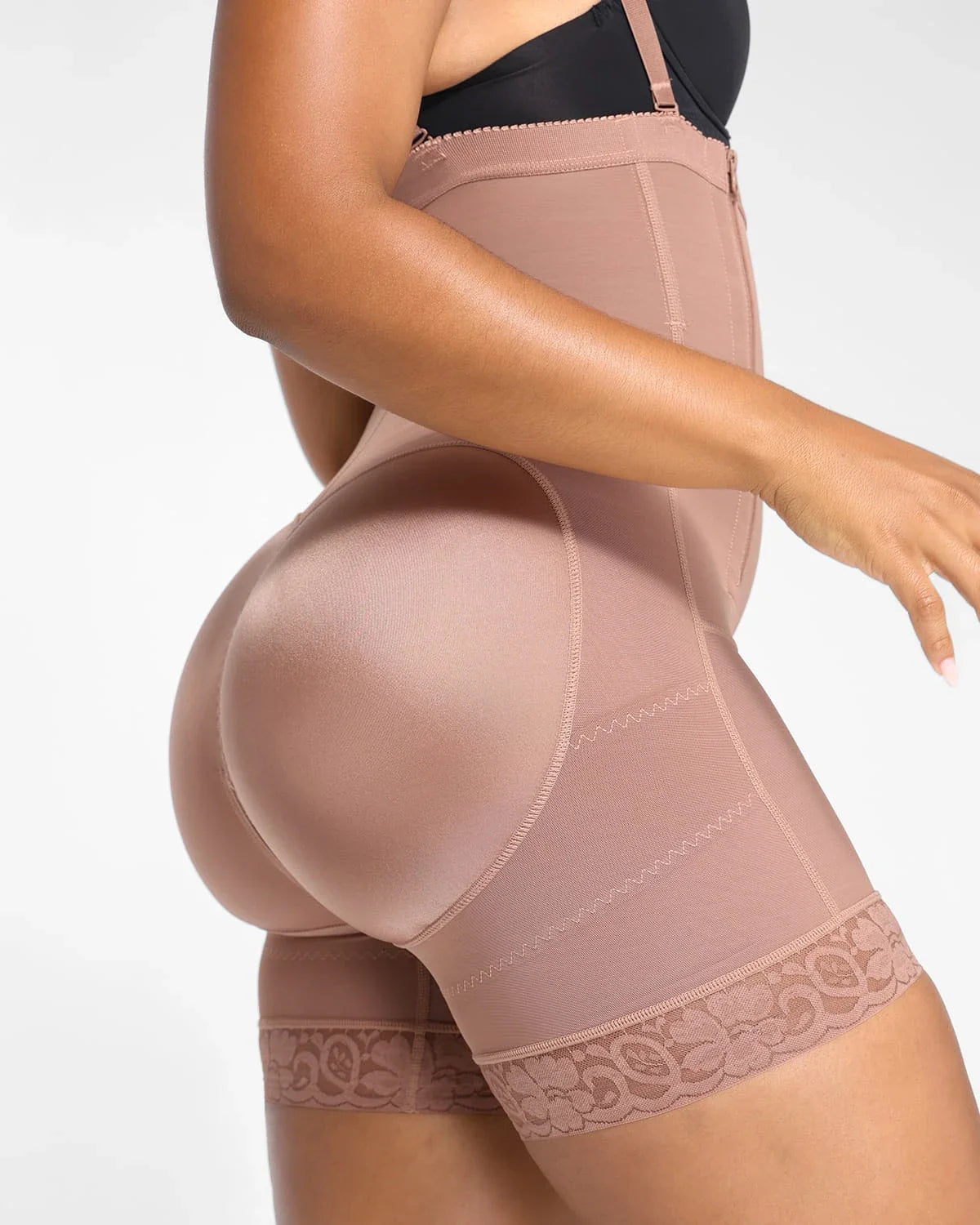Plus Size Sculpting Side Zipper Shaper Shorts