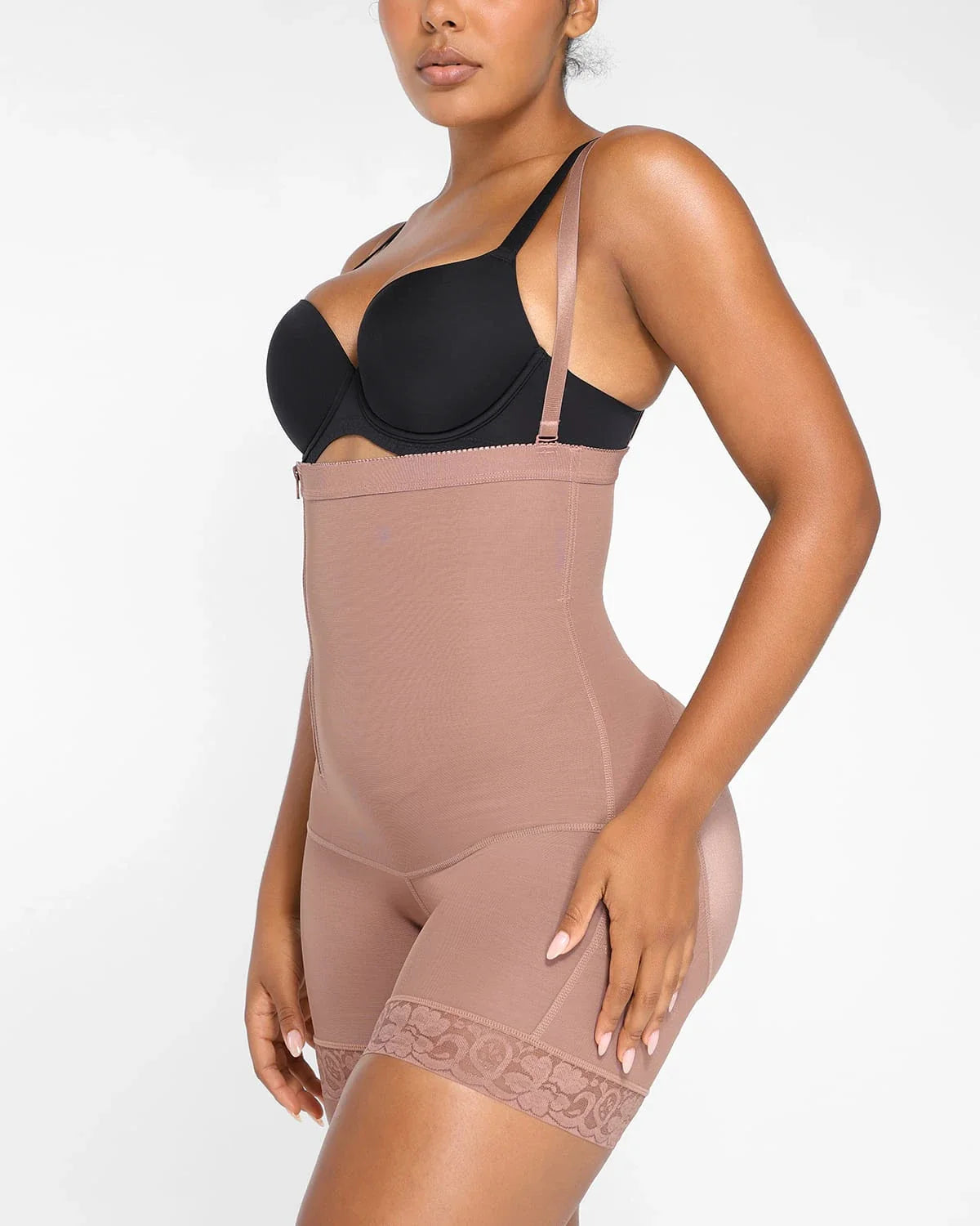 Plus Size Sculpting Side Zipper Shaper Shorts
