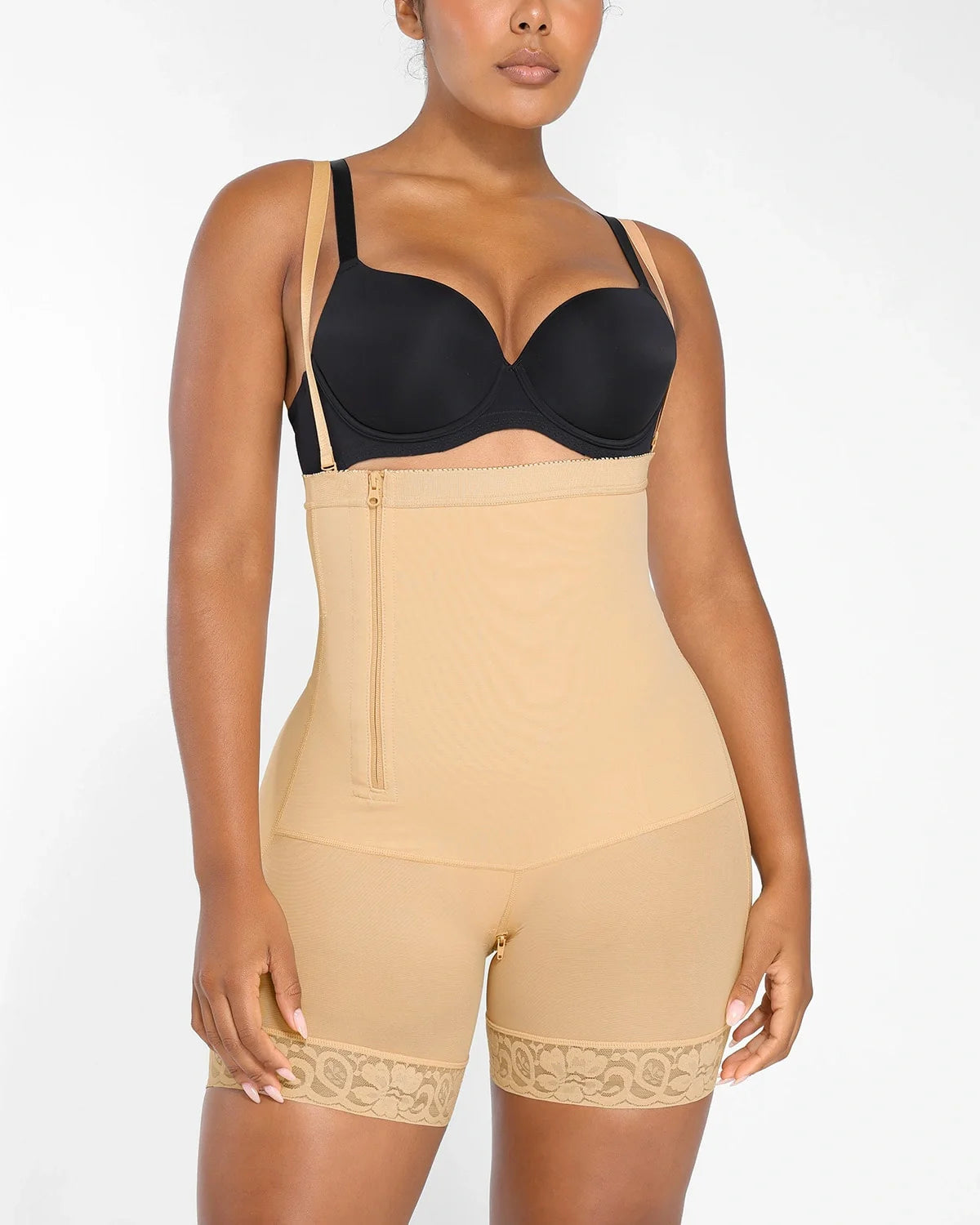 Plus Size Sculpting Side Zipper Shaper Shorts