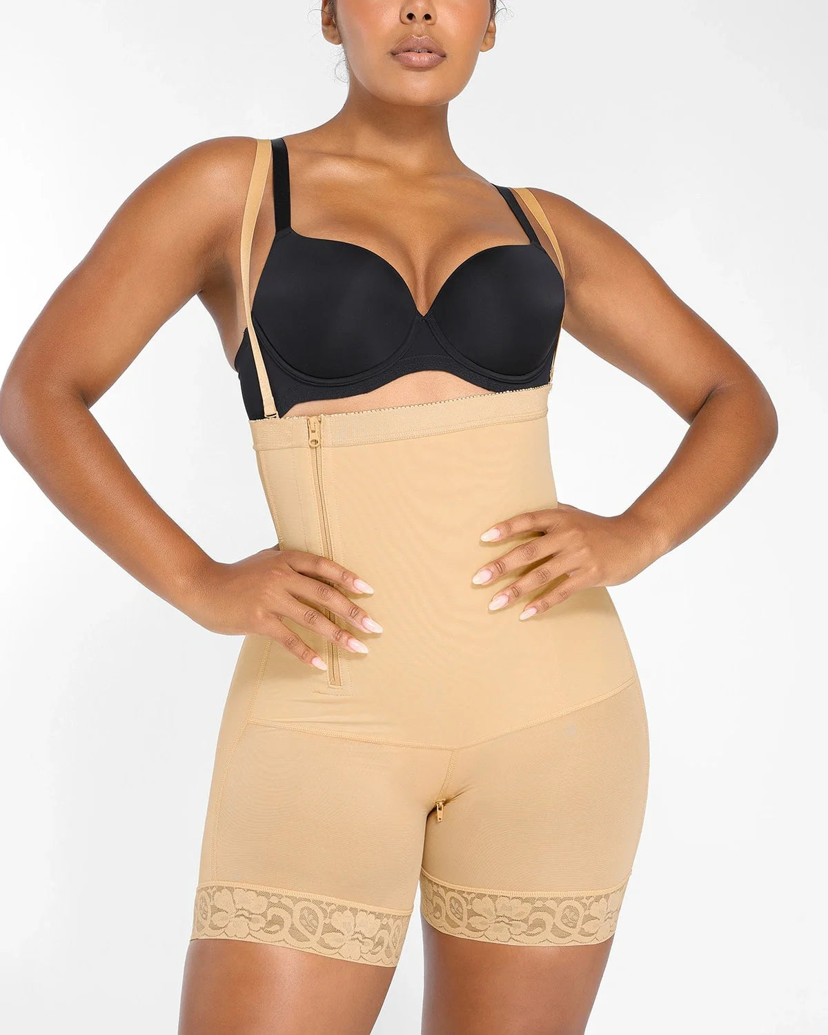 Plus Size Sculpting Side Zipper Shaper Shorts