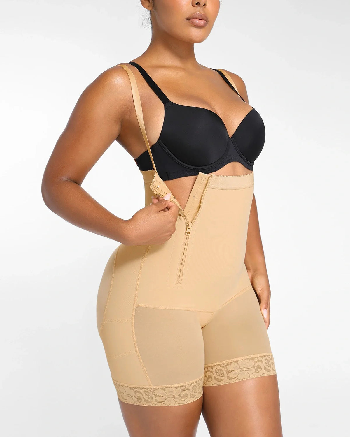 Plus Size Sculpting Side Zipper Shaper Shorts
