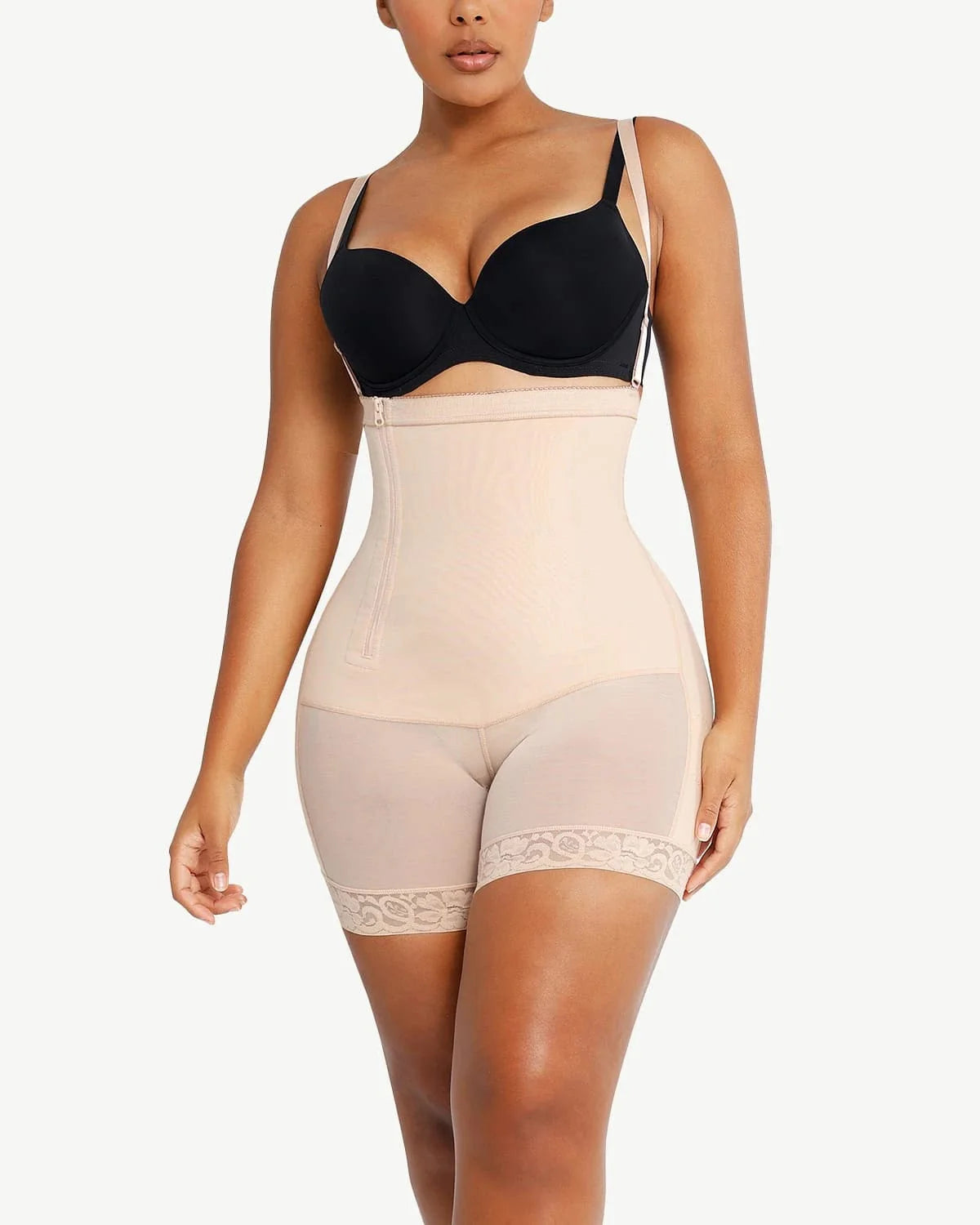 Plus Size Sculpting Side Zipper Shaper Shorts