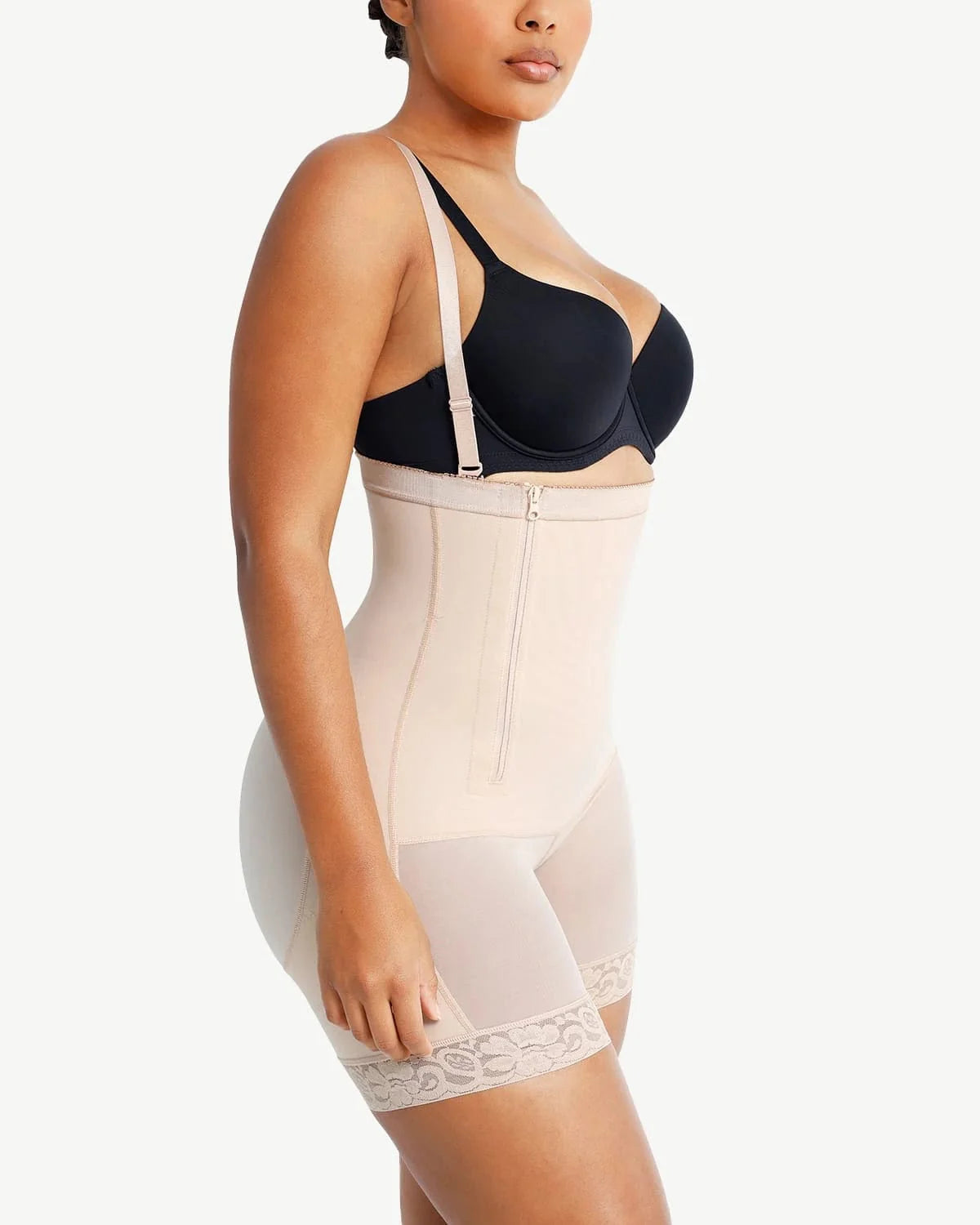Plus Size Sculpting Side Zipper Shaper Shorts