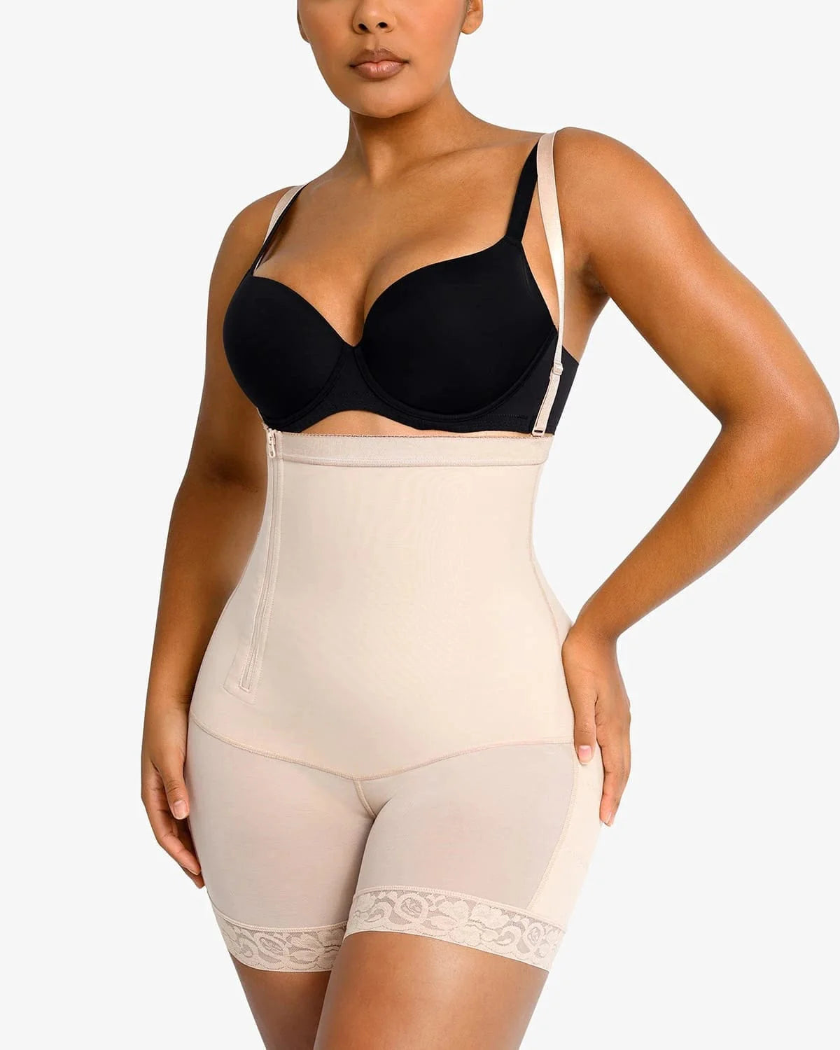 Plus Size Sculpting Side Zipper Shaper Shorts