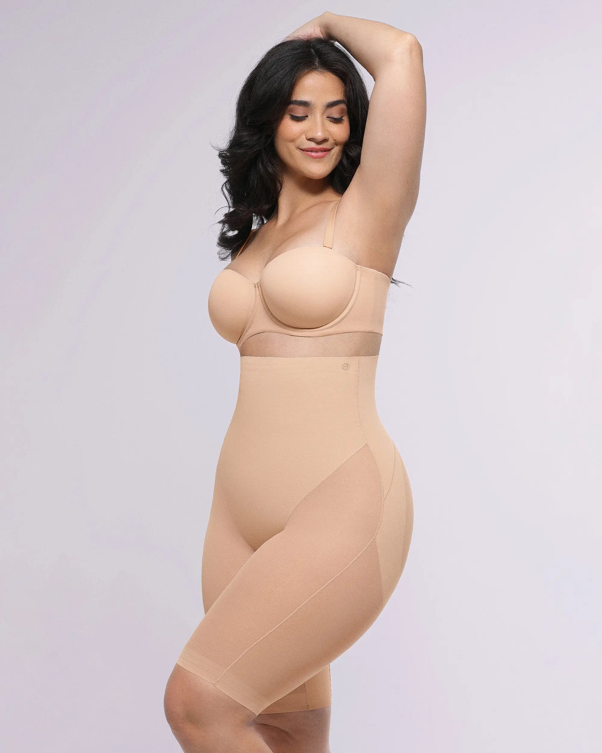 Butt-Lifting Mesh Above-Knee Shaper Shorts