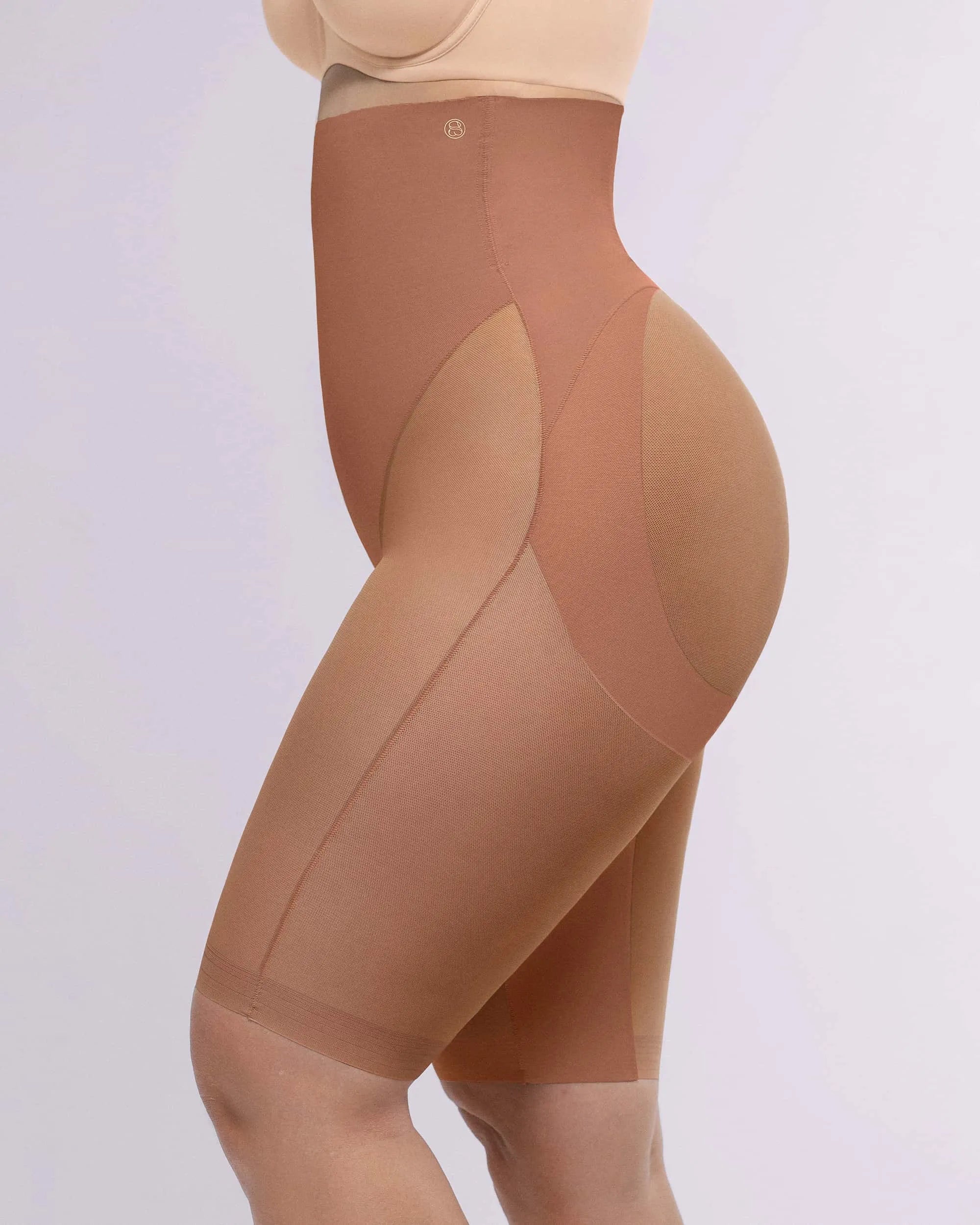 Butt-Lifting Mesh Above-Knee Shaper Shorts