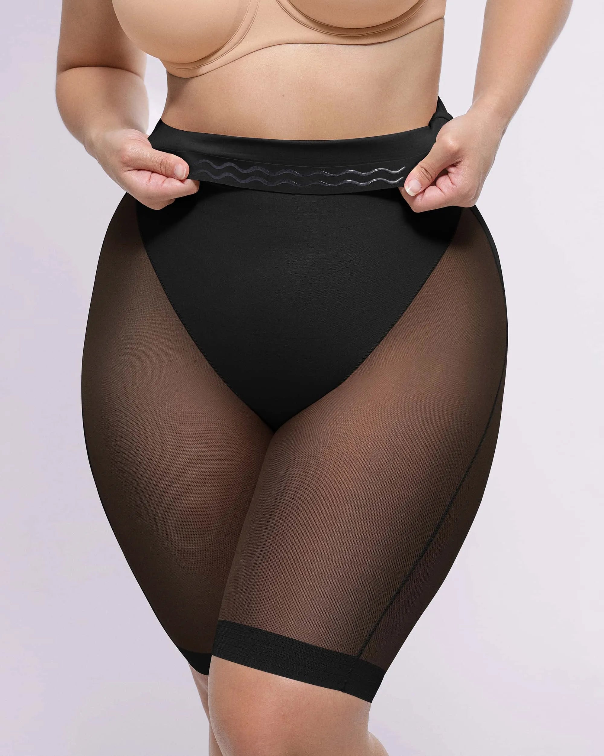 Butt-Lifting Mesh Above-Knee Shaper Shorts