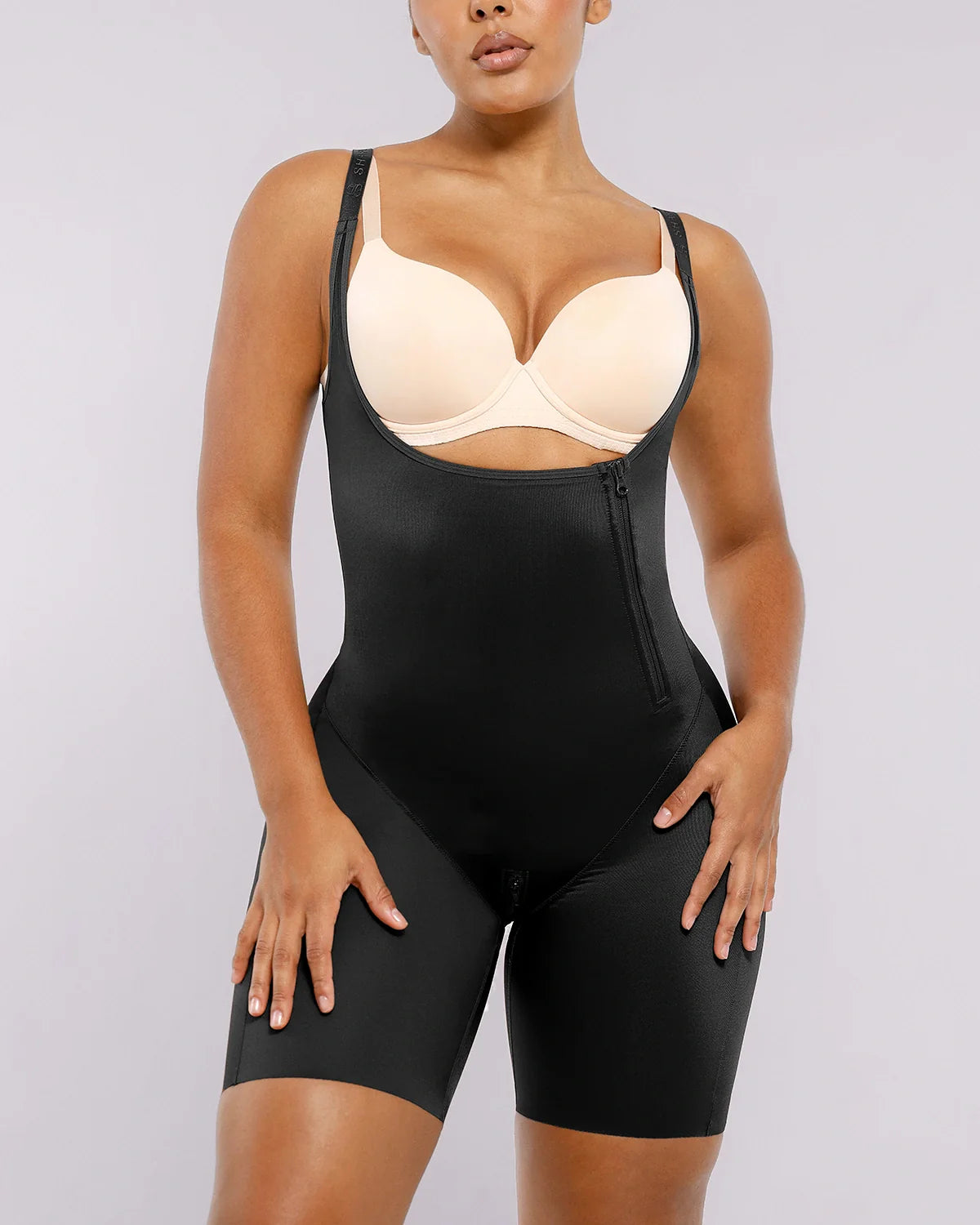 Silk Smoothing Open Bust Full Bodysuit