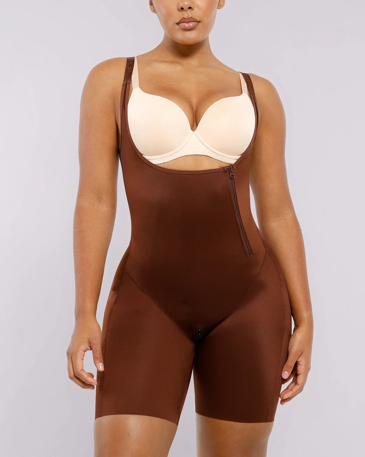 Silk Smoothing Open Bust Full Bodysuit