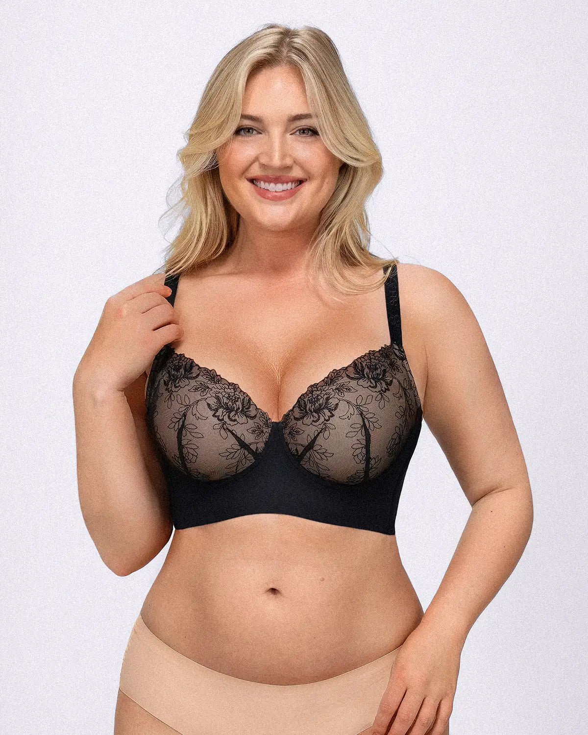 Back Smoothing Lace Underwire Bra