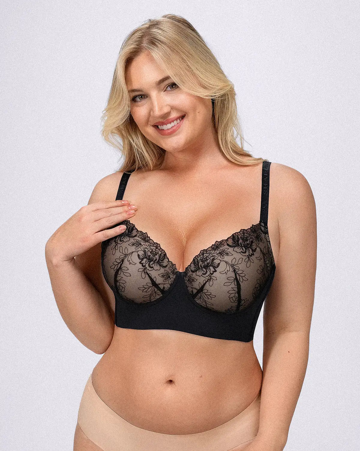 Back Smoothing Lace Underwire Bra