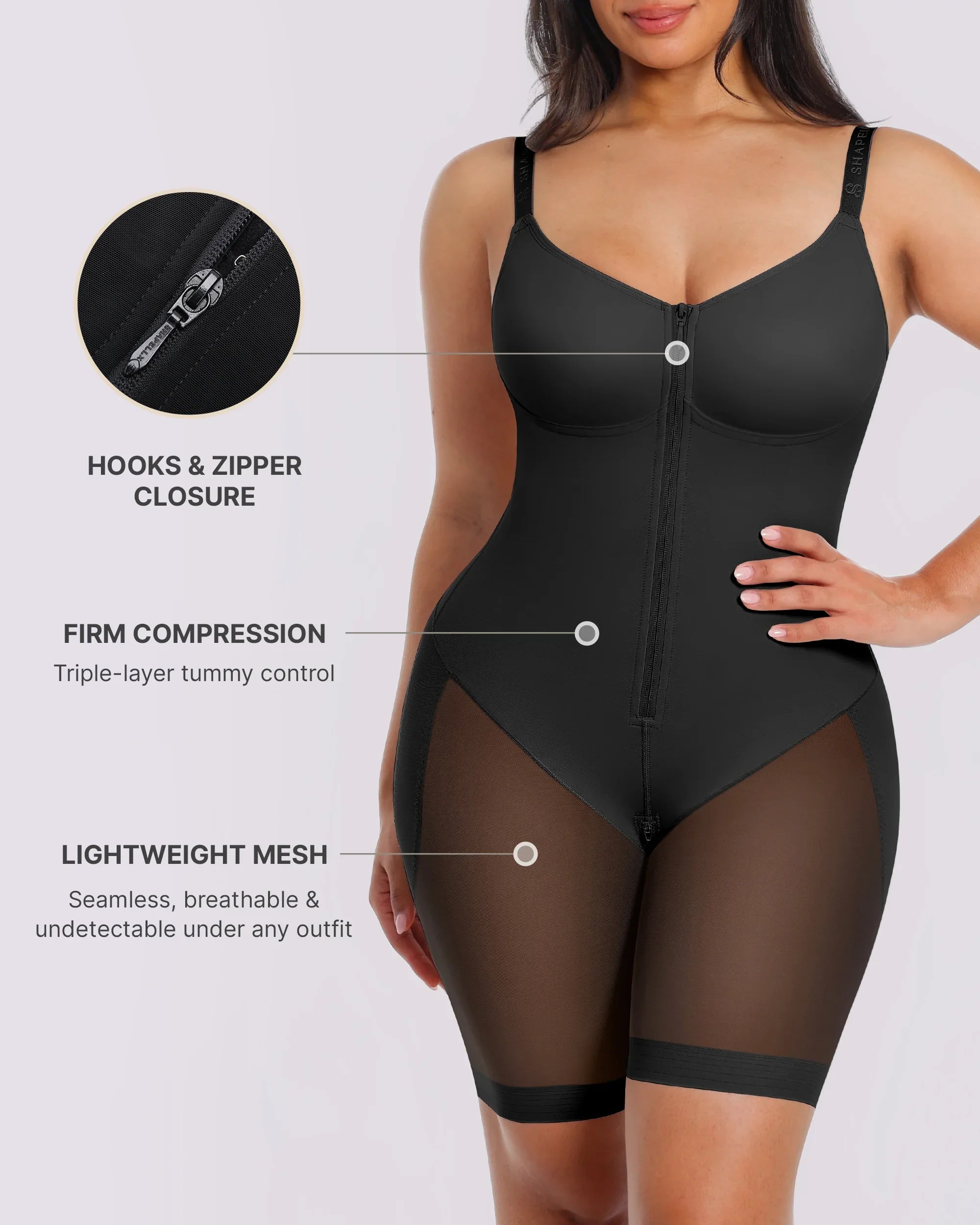 Slimming Hourglass Full Body Mid Thigh Bodysuit