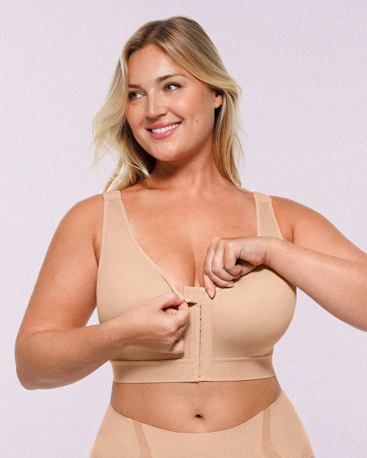 Unlined Wireless Front-Closure Bra — Comfort & Support