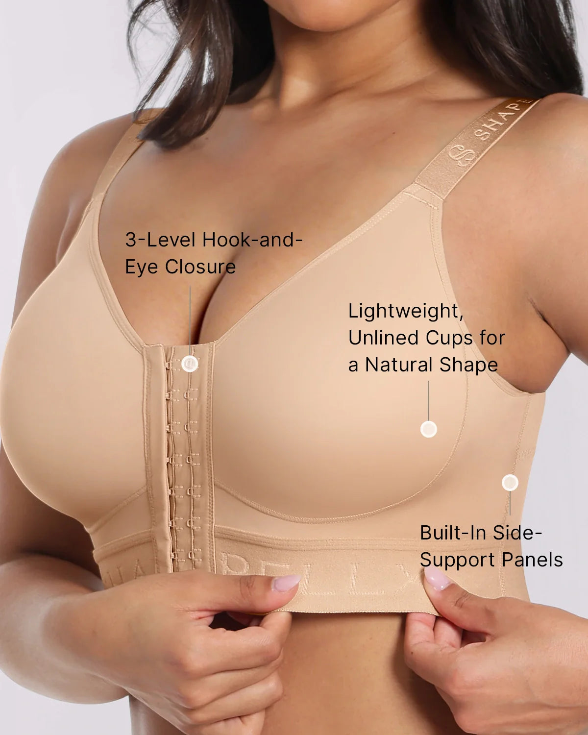 Unlined Wireless Front-Closure Bra — Comfort & Support