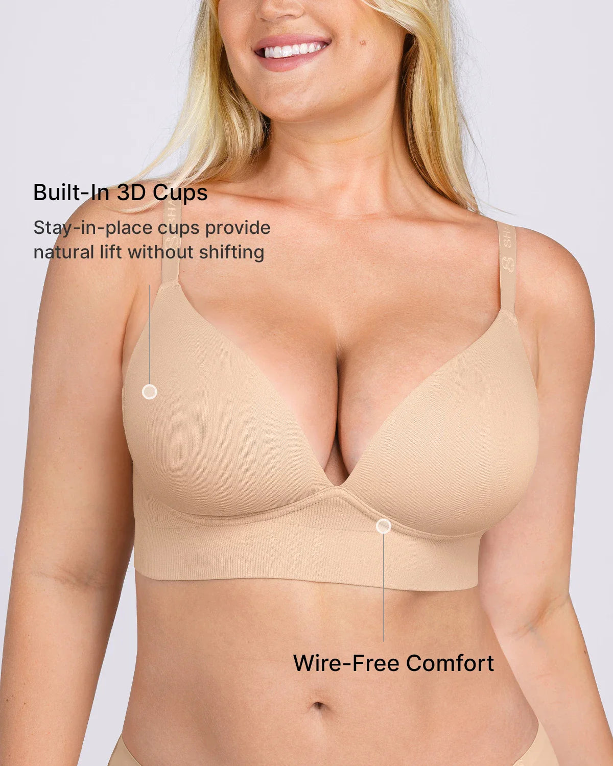 Back Smoothing Wireless Push-Up Bra
