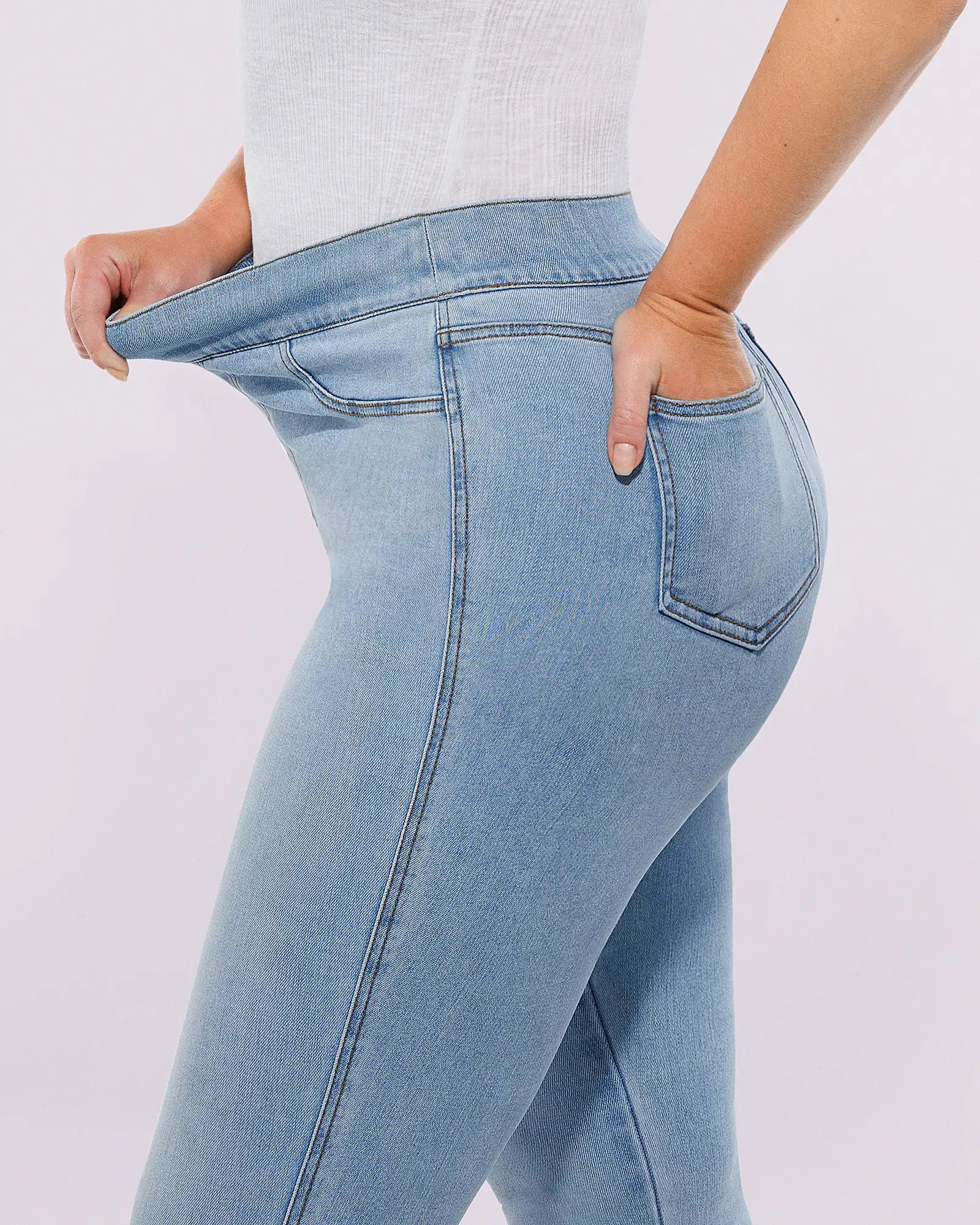 High-Waist Padded Hip Slimming Skinny Jeans