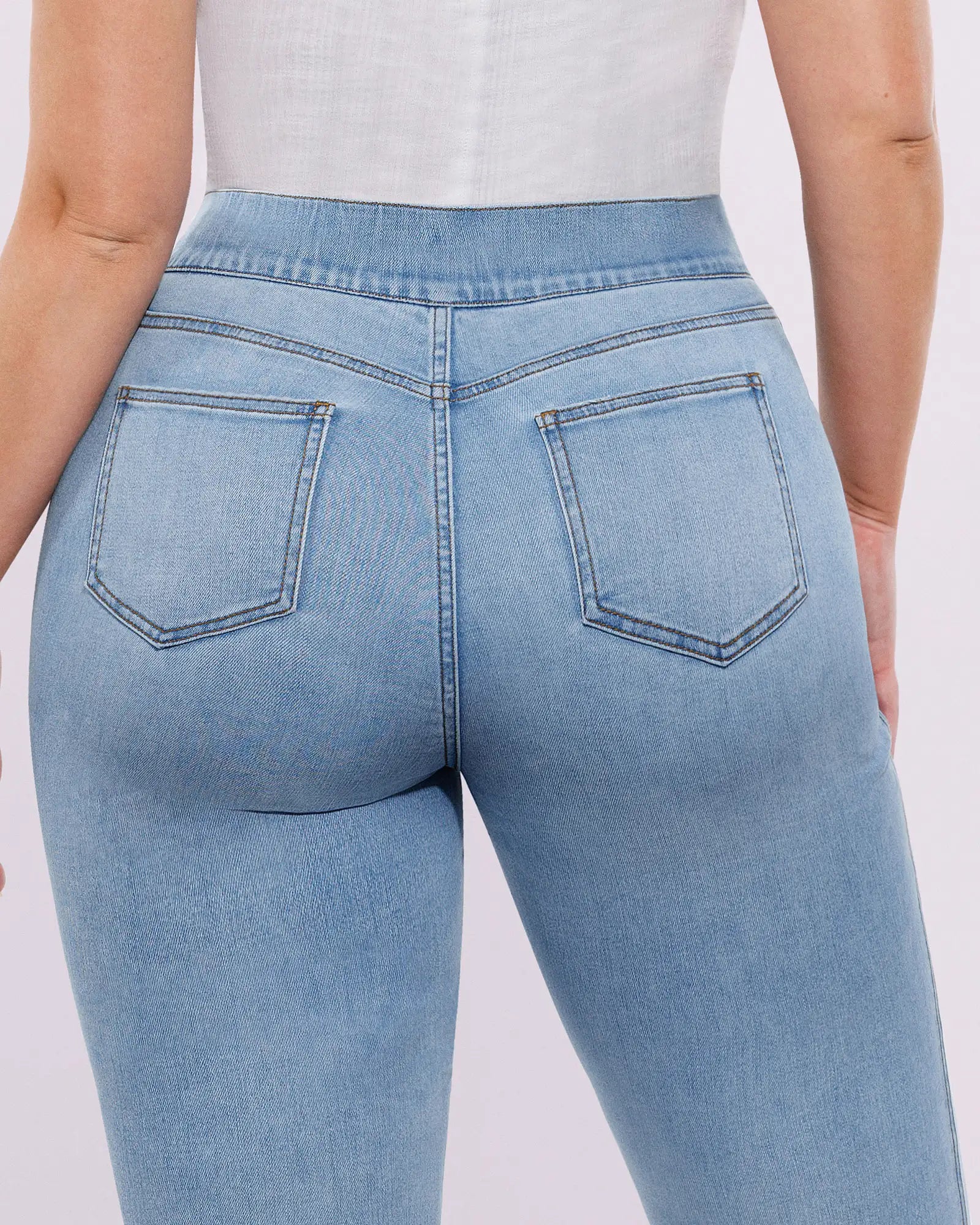 High-Waist Padded Hip Slimming Skinny Jeans